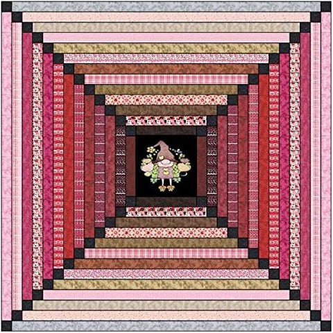 Quilt Kit Valentine Gnome Valentine Prints, Bright Tonals and Embroidered Panel/Easy