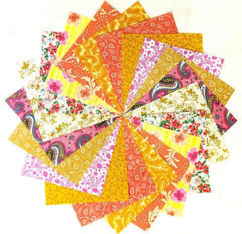 40 5" Quilting Fabric Squares BEAUTIFUL SPRING DAY/10 DIFFERENT 4 EA