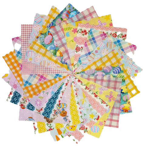 60 5 Inch Joyful Easter Day Quilting Fabric Squares/Charm Pack