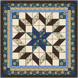 Quilt Kit Carpenter Wheel/ Blue and Brown/Pre-cut Fabric