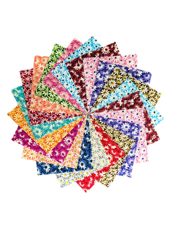 15 10" Quilting Fabric Layer Cake Squares Wonderful Daisy NEW ITEM