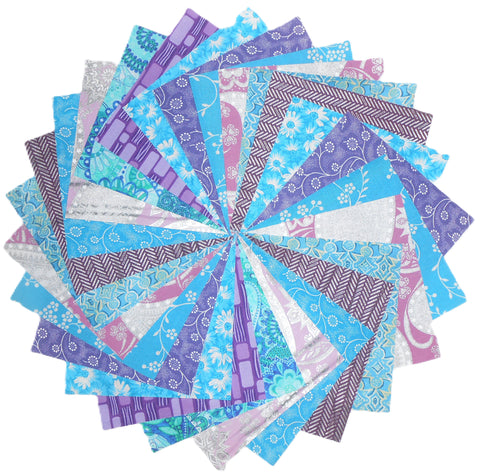 10 10" Quilting LAYER CAKE Squares Twilight/Shades of Purple&Blue/BUY IT NOW