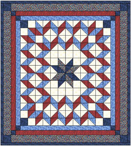 Quilt Kit Patriotic Galaxy Star Twin Precut  Benartex Fabric and Tonals