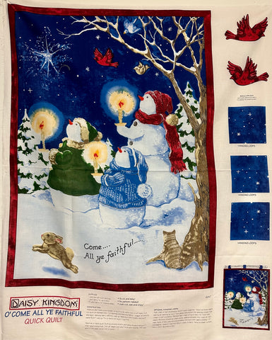 O' Come All Ye Faithful Wall Hanging/Quilt Panel 27" X 40" with backing