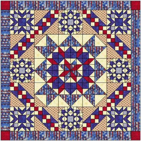 Patriotic Hexagon Star /Pre-cut Fabrics Ready To Sew