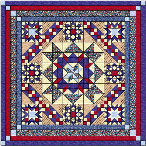 Patriotic Hexagon Star King /Pre-cut Fabrics Ready To Sew
