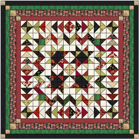 Quilt Kit Radiant Christmas with Holiday Charm fabric by Benartex/Queen Size