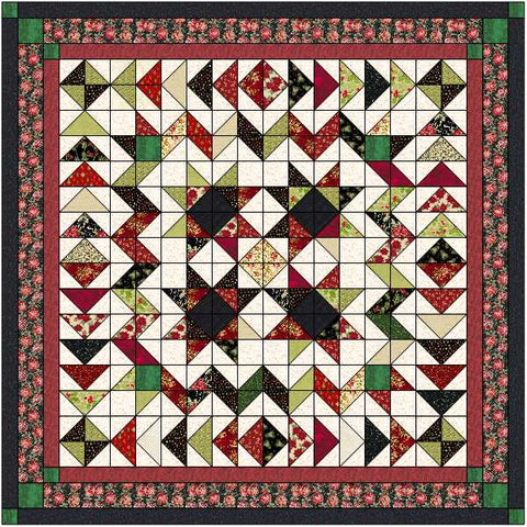 Quilt Kit Radiant Christmas with Holiday Charm fabric by Benartex/Full Size