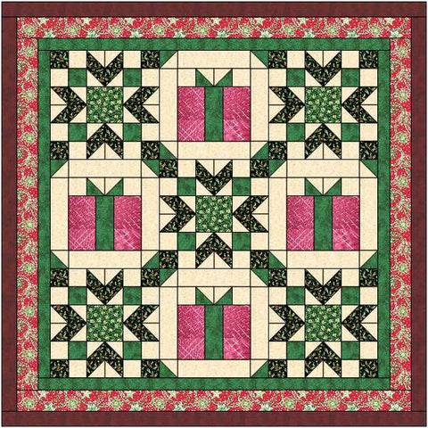 All Wrapped Up Christmas/ Precut Quilt Kit 70"X70"