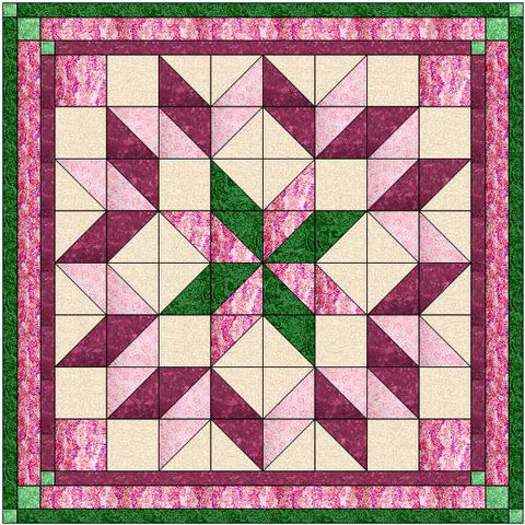 Quilt Kit Rose Garden Carpenter Star Queen /Pre Cut & Ready to Sew!!