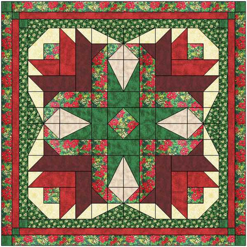 Easy Quilt Kit Christmas Poinsettia /Precut/Ready to Sew!!