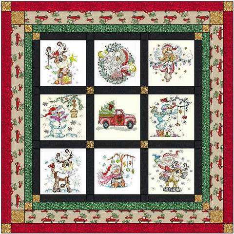 Quilt Kit Believe in Christmas in The Country/Ready2Sew/w Finished Embroidery Blocks