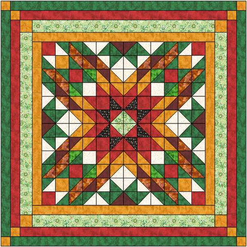 Quilt Kit Christmas Star Queen Beautiful Tonals and Christmas Prints/Pre Cut & Ready to Sew!!