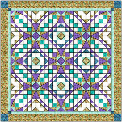Quilt Kit  Clear Reflections Purple & Green/Precut/Ready to Sew!!