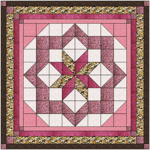 Quilt Kit/Constellation/Pinks/Brown/Pre-cut Fabrics Ready To Sew/EXPED ***