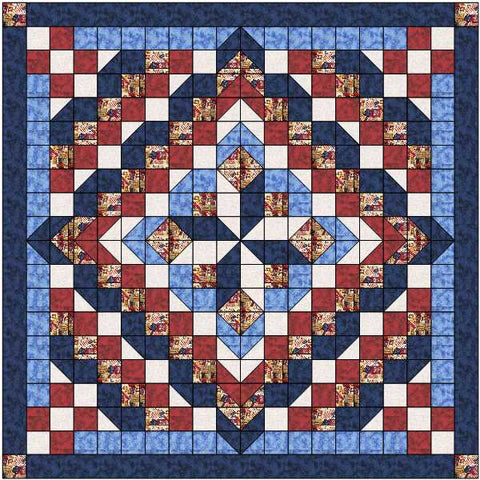 Quilt Kit/Faceted Star/Patriotic Quilt of Valor/Pre-cut Fabric Ready To Sew/Full