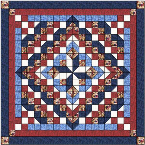 Quilt Kit/Faceted Star/Patriotic Quilt of Valor/Pre-cut Fabric Ready To Sew/Queen