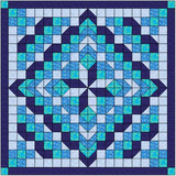 Quilt Kit/Faceted Star/Purple and Aqua/Pre-cut Fabric Ready To Sew/EXPED SHIP