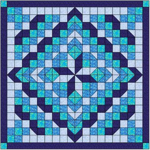 Quilt Kit/Faceted Star/Purple and Aqua/Pre-cut Fabric Ready To Sew/EXPED SHIP