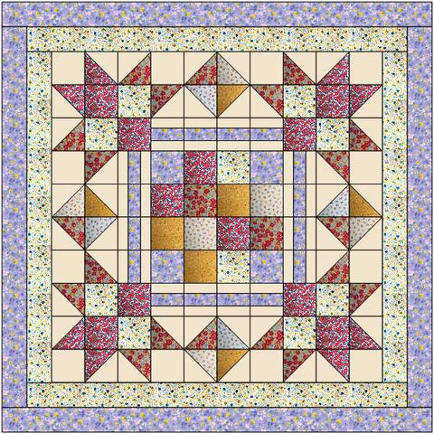 Quilt Kit Floral Bouquet Town  Square Lap Quilt/Benartex/Pre Cut & Ready to Sew!!