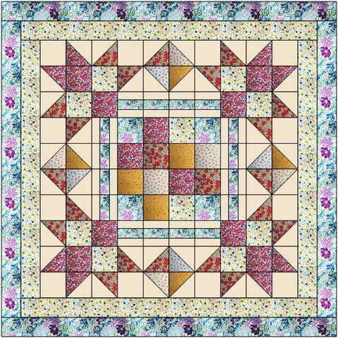 Quilt Kit Floral Bouquet Town  Square Lap Quilt/Benartex/Pre Cut & Ready to Sew!!