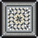 Easy Quilt Kit/Galaxy Star Queen/Black and White /Pre-cut Fabrics Ready To Sew