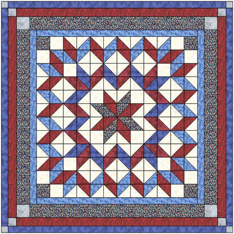 Quilt Kit Galaxy Star Patriotic/Pre-cut Fabrics Ready To Sew!!