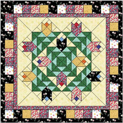 Precut Quilt Kit Garden Party with Andover Fabrics and Tonals