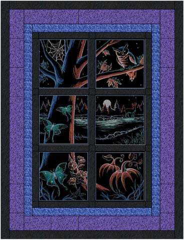 Quilt Kit/Halloween Haunted View/Ready2Sew/w Finished Embroidery Blocks