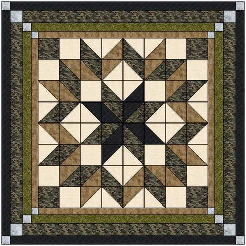 Quilt Kit Carpenter Wheel/ Hunter's Lodge Queen Size/Pre-cut Fabric