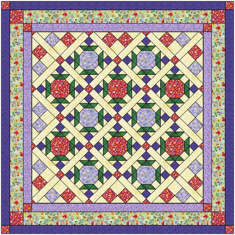 Jeweled Garden Quilt kit /Pre-cut Fabrics Ready To Sew