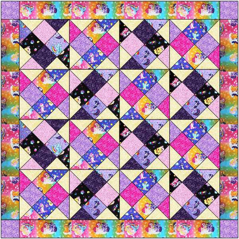 Quilt Kit My Little Pony Tumbling Pinwheel Quilt/Fabrics by Springs Creative/Pre Cut & Ready to Sew!!