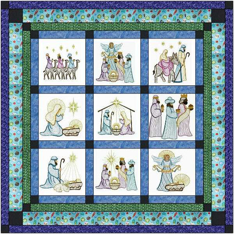 Quilt Kit O' Holy Night/Ready2Sew/w Finished Embroidery Blocks