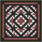 Easy Quilt Kit Path to the Stars Red/Black/White /Precut/Ready to Sew