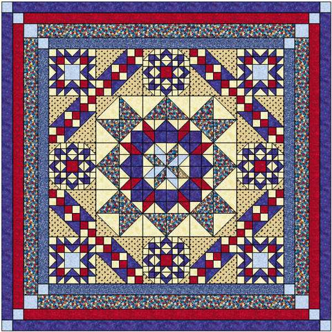 Patriotic Hexagon Star King /Pre-cut Fabrics Ready To Sew