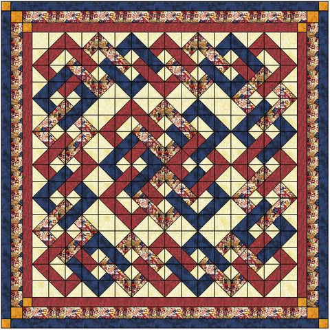 Quilt Kit Patriotic Paper Chain 69" X 69"/Pre-cut Fabrics Ready To Sew