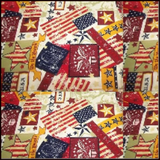 Quilt Kit Patriotic Paper Chain 69" X 69"/Pre-cut Fabrics Ready To Sew