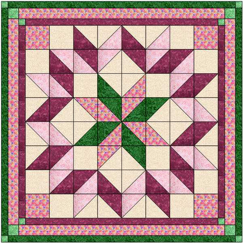 Quilt Kit Rose Garden Carpenter Star Queen /Pre Cut & Ready to Sew!!