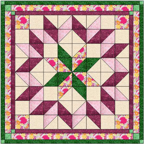 Quilt Kit Rose Garden Carpenter Star Queen /Pre Cut & Ready to Sew!!