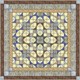 Easy Quilt Kit Shadow Illusion Blue and Brown /Precut/Ready to Sew!!