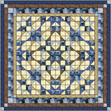Easy Quilt Kit Shadow Illusion Queen size Blue and Brown /Precut/Ready to Sew!!