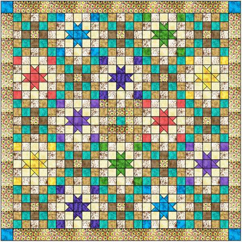 Quilt Kit Summer Nights /Pre-cut Fabrics Ready To Sew