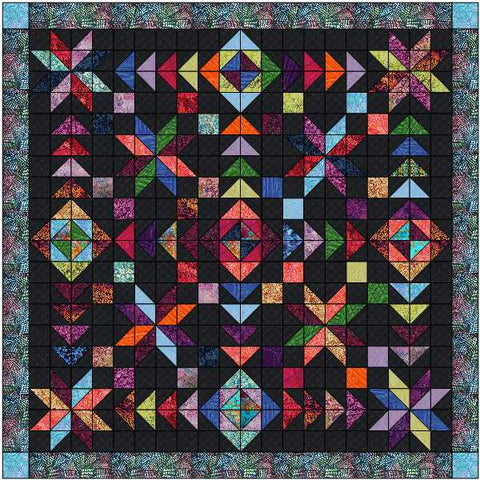 Easy Quilt Kit Tribal Sunset 2 Queen/Precut/Ready to Sew!! 90" X 90"