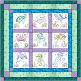 Quilt Kit Under The Sea Baby or Child Quilt with 9 finished Embroidery blocks