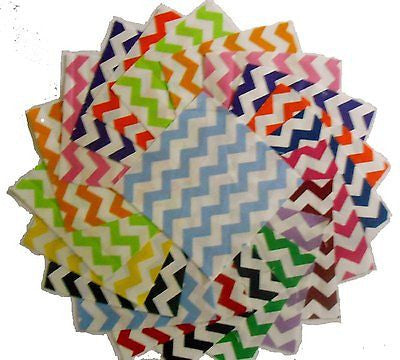 60 5" Quilting Fabric Sqs/Beautiful Bright Chevron Charm Packs BUY IT NOW !!