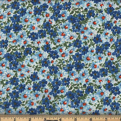Flower Patch Florals Turquoise 100% Cotton BY THE YARD!!!