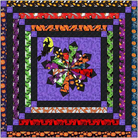 Quilt Kit Halloween Witches In Your Neighborhood Ready to Sew/Easy Applique/Lap