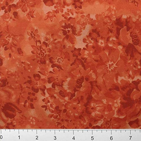 Quilting fabric Faded Floral Orange 100% Cotton BY THE YARD!!!