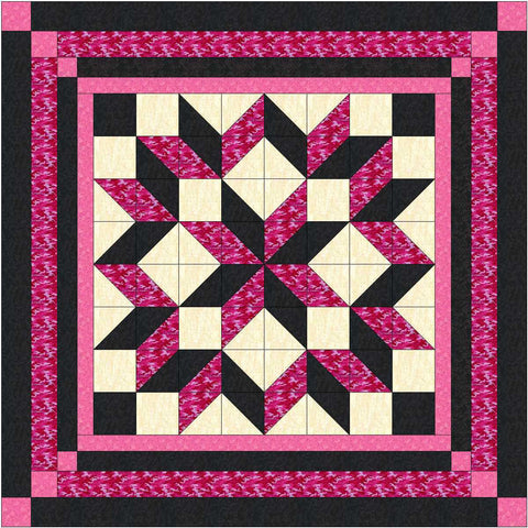Kit Carpenter Wheel/ Pink/Black Camo/Pre-cut Fabric/Beginneer