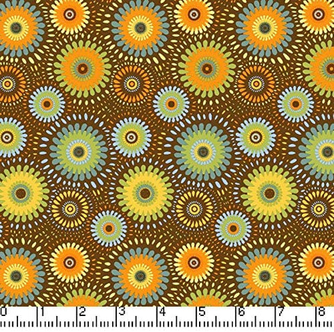 Quilting fabric Lucky Medallions Brown 100% Cotton BY THE YARD!!!